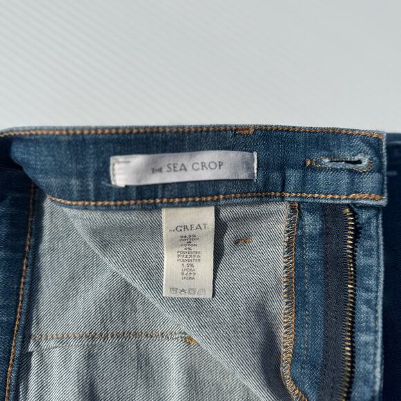 The Great. Sea Wide Leg High Rise Crop Jeans Women’s 26 Retro Boho Coastal Euro - Picture 10 of 15